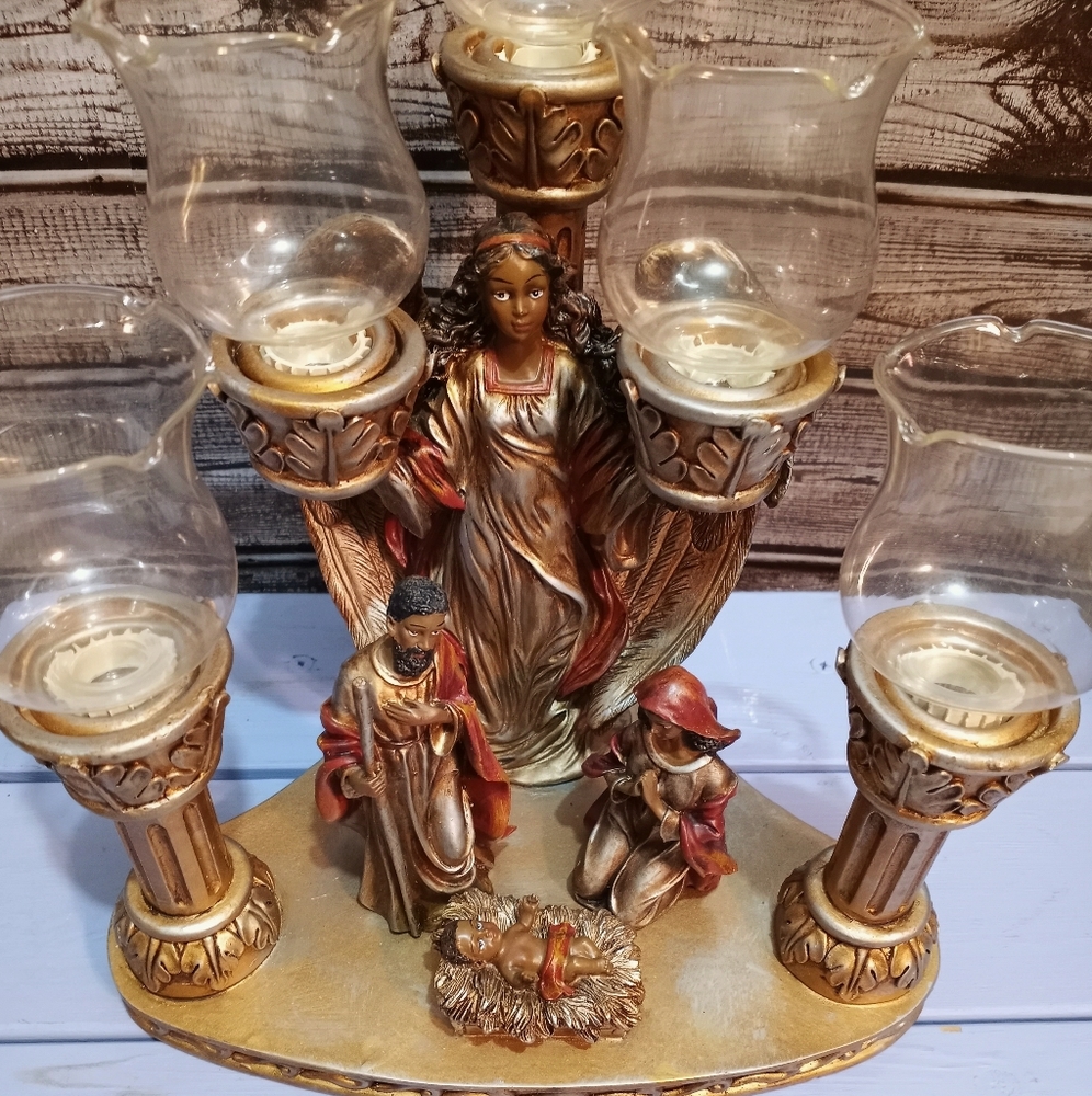 Nativity Scene Candle Holder